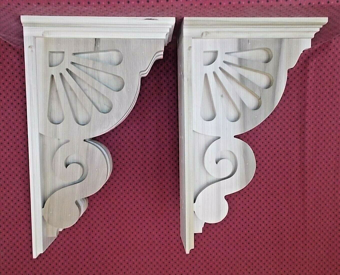 Lot of 4 LARGE Victorian Design Wood Corbels 12-5/8 x 20-1/2 x 5-5/8 (#5312)