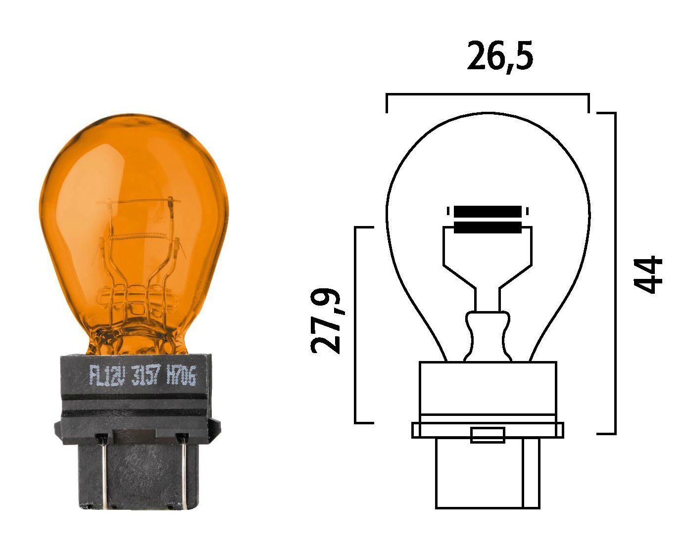 Ten Flosser 315701 Wedge Base Natural Amber Turn Signal Ten Flosser 315701 Wedge Base Natural Amber Turn Signal