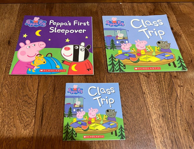Peppa Pig Book Lot of 3 Peppa's First Sleepover, Class trip, Big And Small