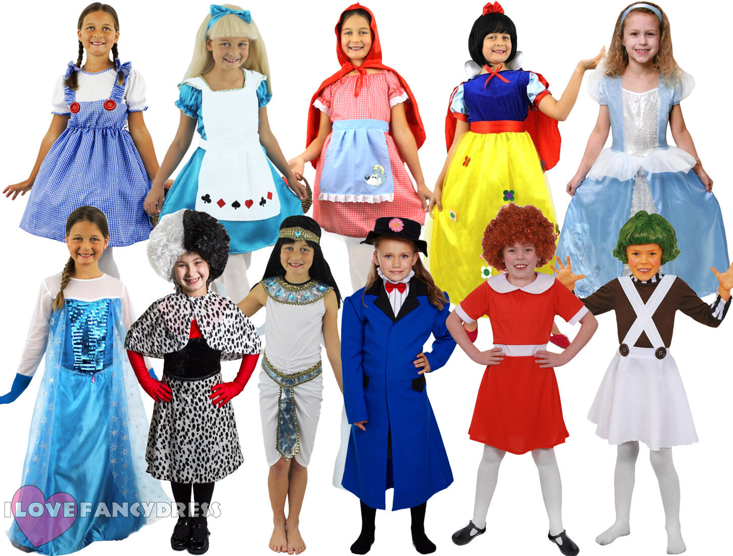 GIRLS SCHOOL BOOK WEEK FANCY DRESS COSTUME CHOOSE STYLE CHILD'S WORLD