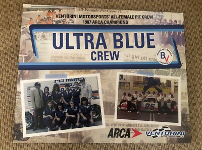 NASCAR ARCA ULTRA BLUE CREW ALL FEMALE 1987 ARCA CHAMPIONS #25 POSTCARD