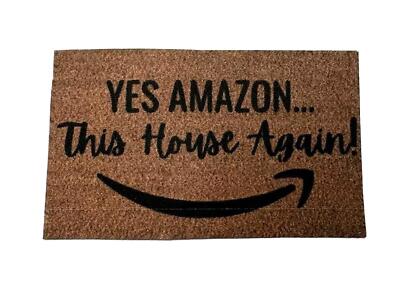 Dollhouse Door Mat ''Yes Amazon This House Again'' Porch Hall Step Accessory