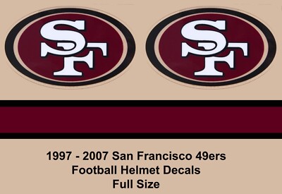 NOS FS 1996-2007 Style San Francisco 49ers Football Helmet Decals  20 mil 3M
