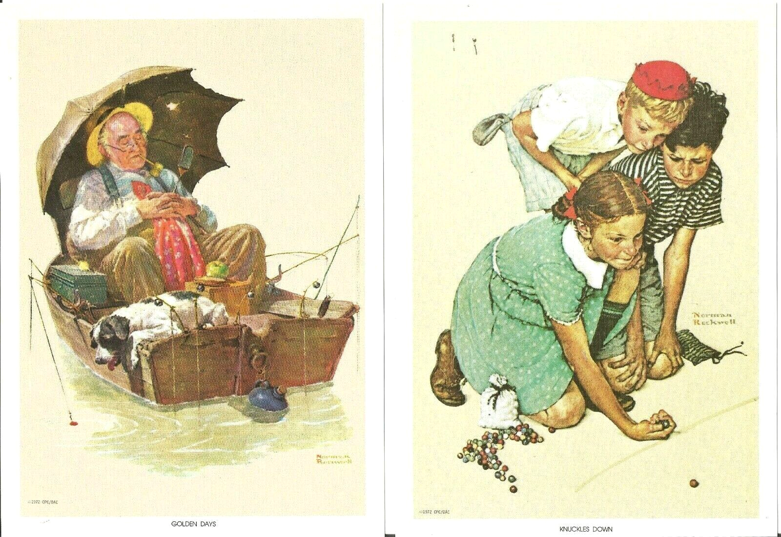 Norman Rockwell アート作品集 Vintage Norman Rockwell Set of Two 5 x 7 Art Prints | eBay