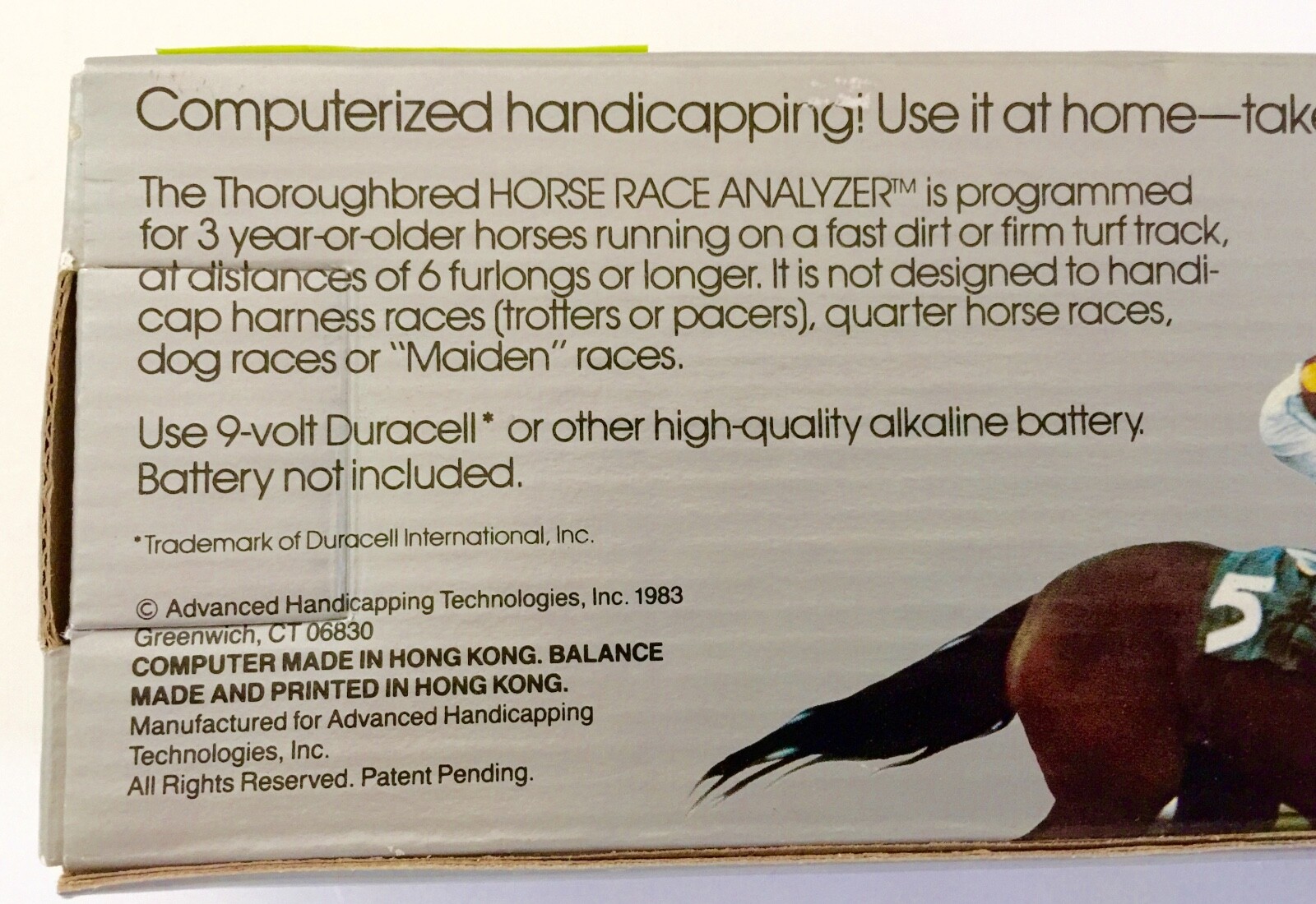 Vintage Thoroughbred HORSE RACE ANALYZER Computer #1321