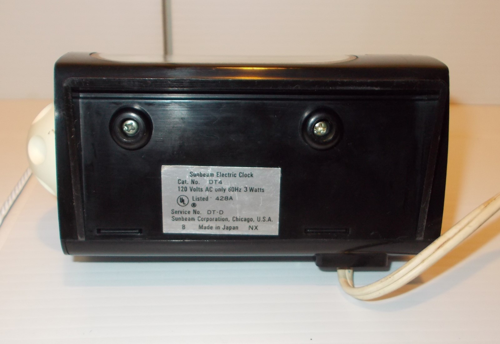 Vintage Collectible Sunbeam Clock With Lighted Dial