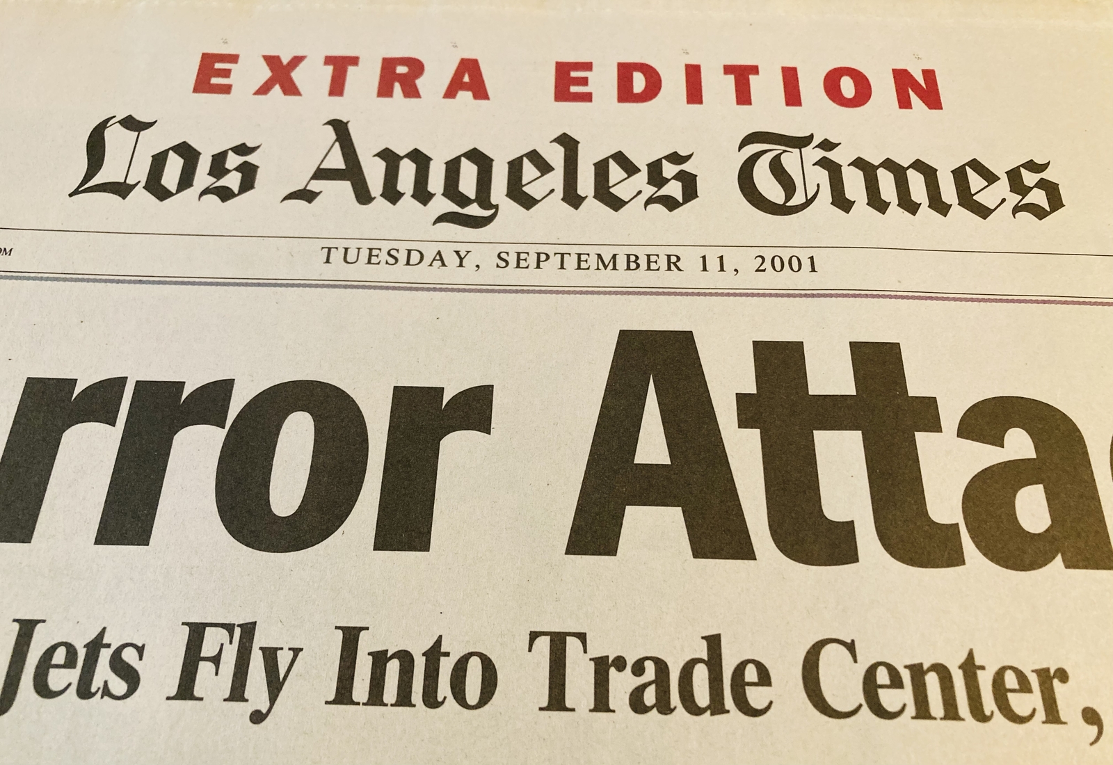 World Trade Center WTC 9/11 2001 Newspaper Los Angeles Times