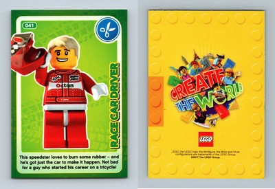 Race Car Driver #41 Lego Create The World 2017 Sainsburys Trading Card