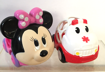 Pair of KIDS II O BALL Minnie Mouse Disney Ambulance Go Grippers TODDLERS Toys