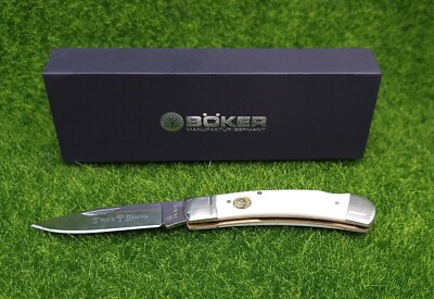 Boker Lockback White Smooth Bone Handle Stainless Folding Pocket Knife  110250WB