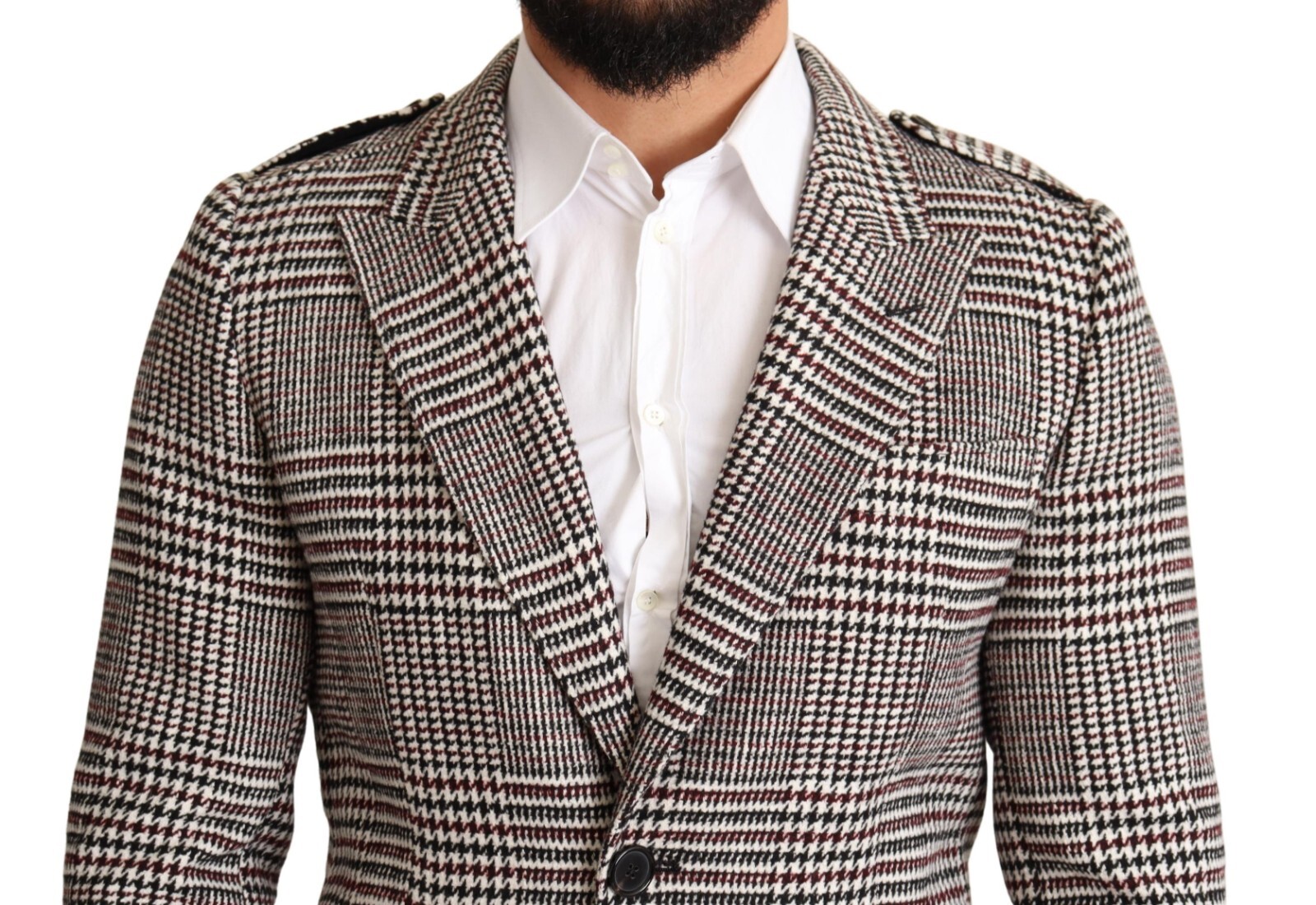 Pre-owned Dolce & Gabbana Jacket Gray Check Plaid Long Trench Coat It48/ Us38/ M Rrp $2400