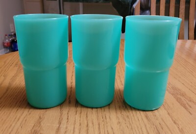 Tupperware 12 Oz Cups Stackable 5 1/8 tall Tumblers 2412E-1, 4, 5 - Qty. 3