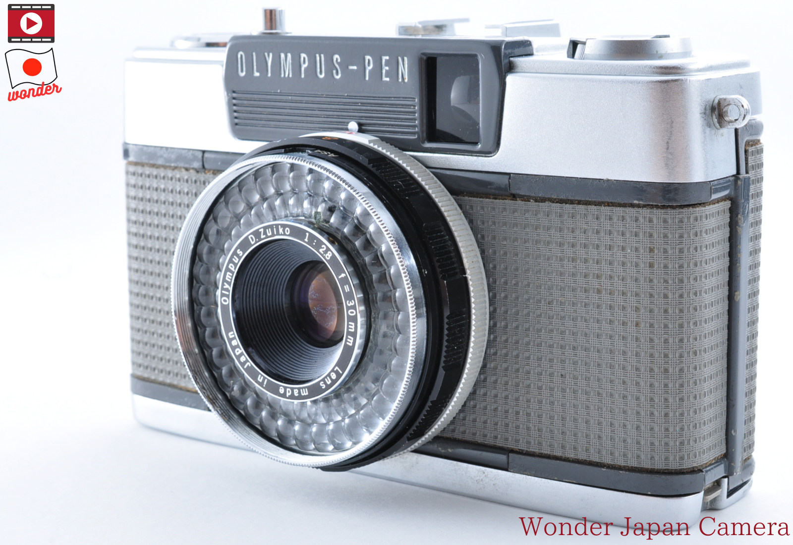 ✽PEN　EES-2✽EES2✽OLYMPUS✽オリンパス✽ハーフカメラ✽ CLA'd ] Olympus Pen EES-2 Half Frame Film Camera Red Flag