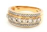 Diamond & 10ct Yellow Gold Dress Ring Fine Statement Jewellery Band Size O 1.2.JPG
