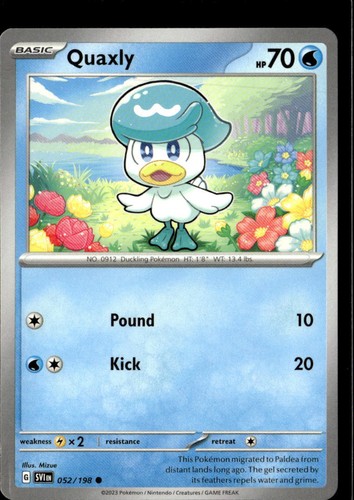 Pokemon Quaxly 052/198 Scarlet Violet Base Non Holo Common 2