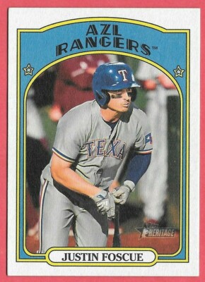 2021 Justin Foscue Topps Heritage Minor League Rookie Flip Stock 04/25 - Rangers
