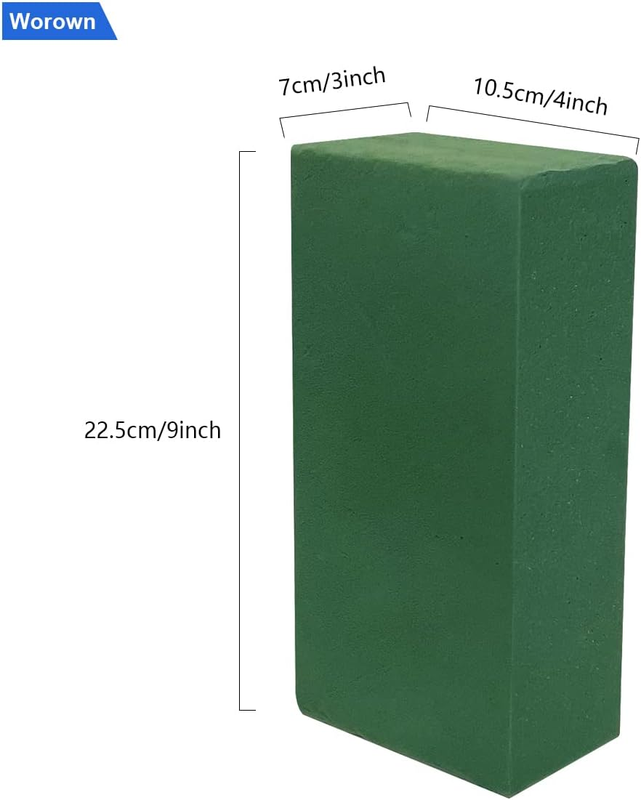 6 Pack (9 x 4 x 3 Inch) Floral Foam Blocks, Green Foam for Flower Arrangements,