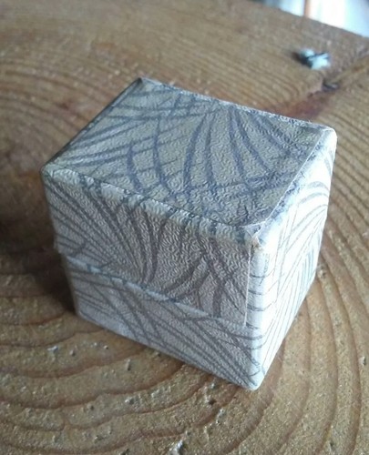 Vintage brown velvet paper ring box.