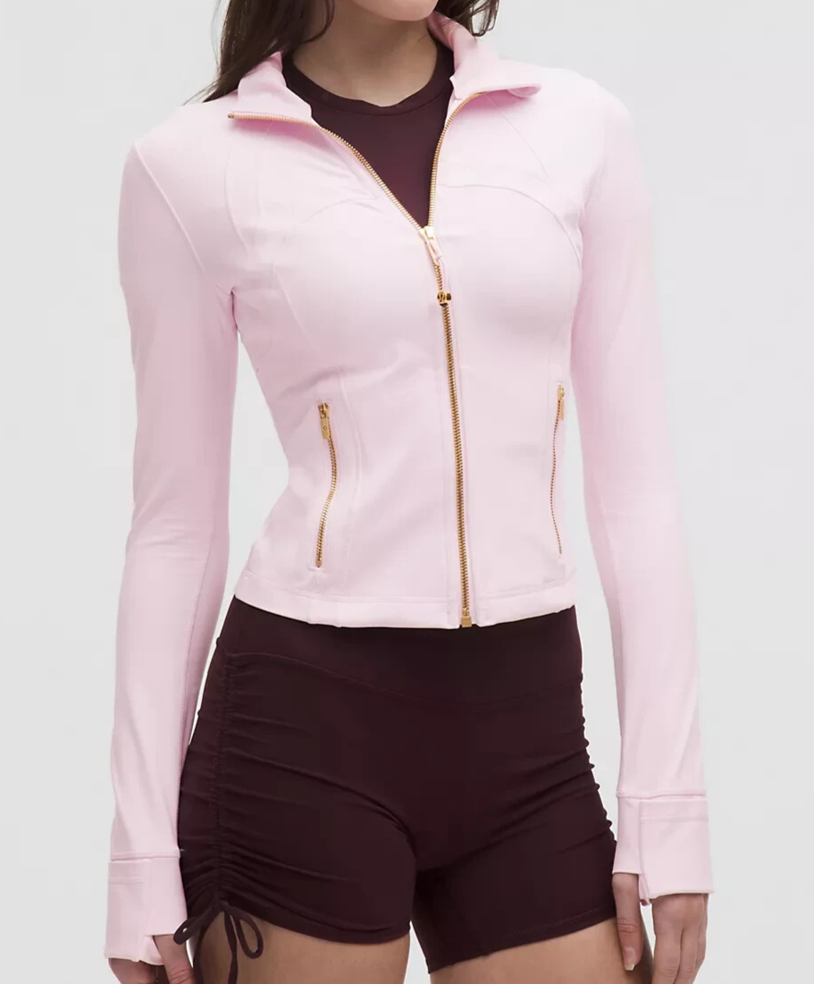 LULULEMON DEFINE JACKET CROPPED NULU~PINK ORGANZA/GOLD~0-2-4