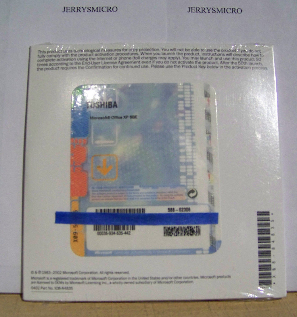 MICROSOFT OFFICE XP SMALL BUSINESS SEALED  WITH PRODUCT KEY
