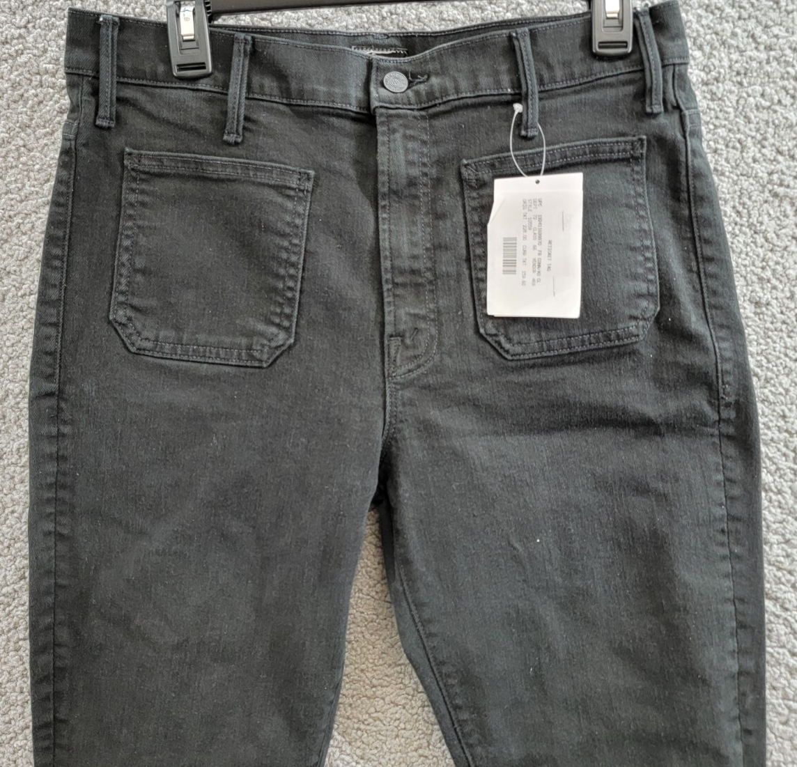 MOTHER The Patch Pocket Insider High Rise Jeans Women's 33 Pitch Button Closure~ - Picture 3 of 19