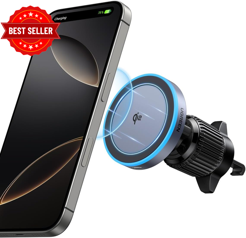 15W Wireless Car Mount Charger for Magsafe, Qi2 Air Vent Car Charger