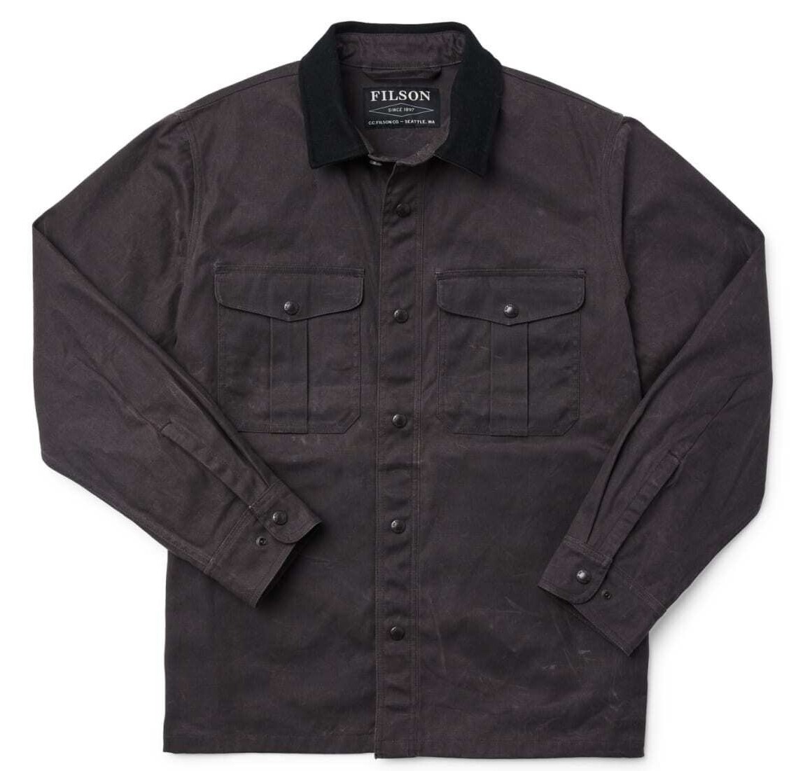 Pre-owned Filson Tin Cloth Jac Shirt 20202580 Jacket Cc Cinder Dark Grey Black Cc Collar In Gray