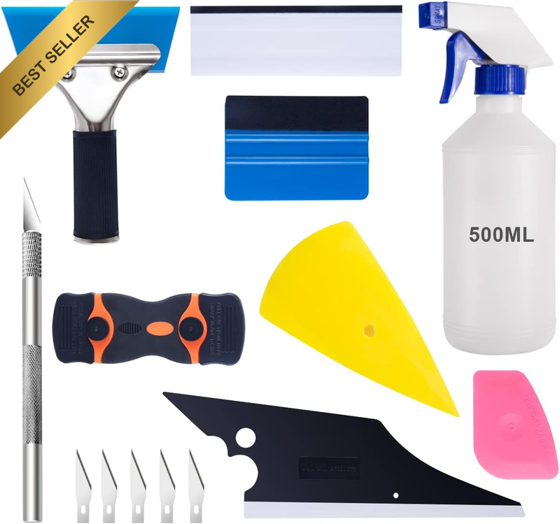 Window Tint Application Tools Kit, 9 Pcs Vehicle Glass Protective Film Installin