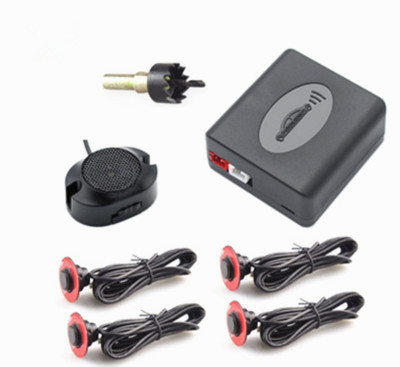 4pcs Adjustable Flat Sensors Car Parking Sensor Reverse Backup Radar System Kit