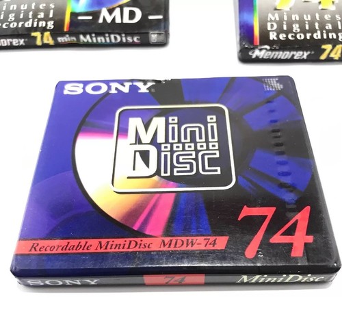 8 Memorex Blank Recordable MiniDiscs 74 Mins - With 1 Sony 74 MD- New Sealed
