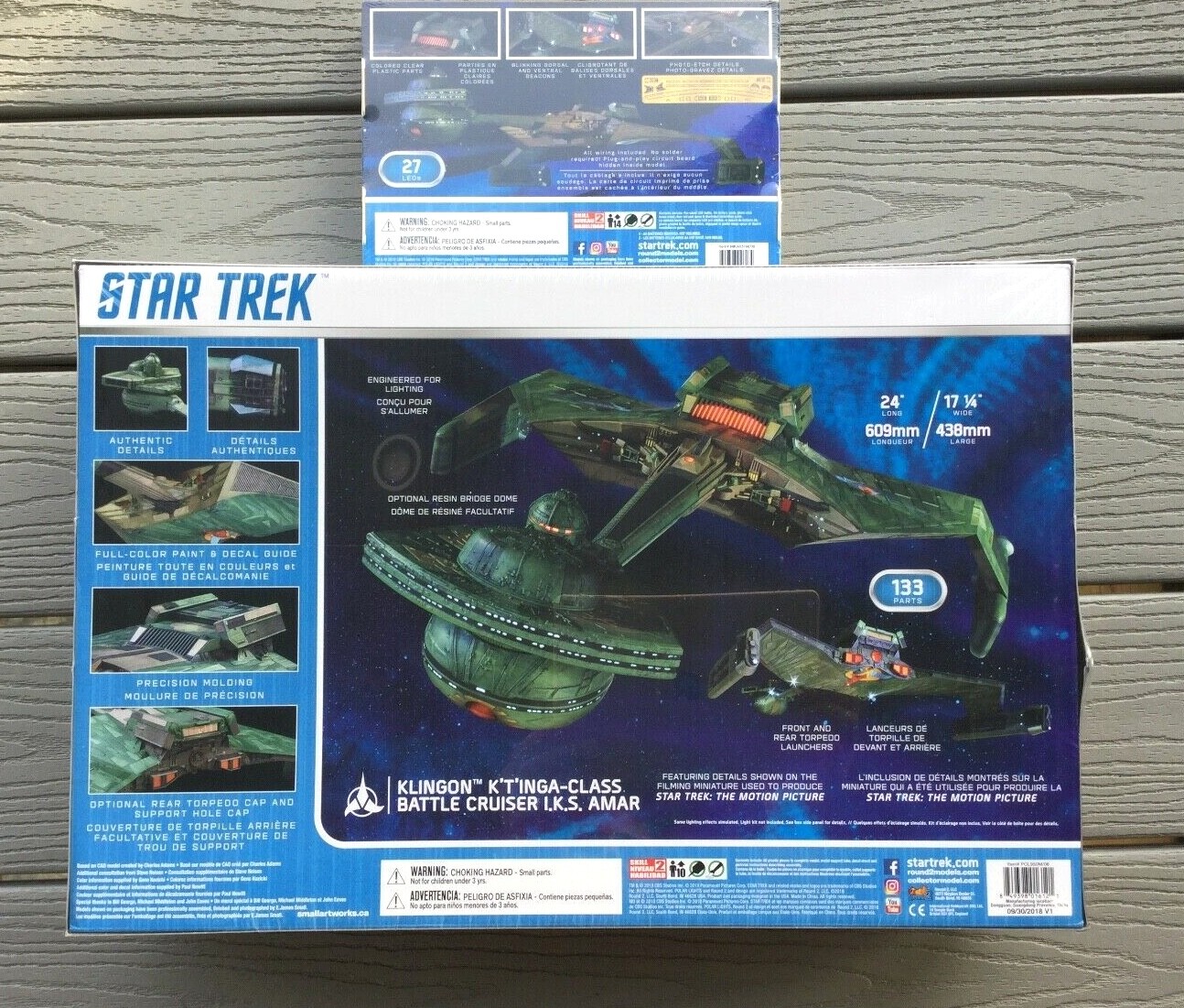 POLAR LIGHTS 1/350 STAR TREK KLINGON K'T'INGA-CLASS BATTLE CRUISER IKS AMAR 950