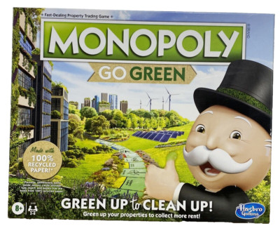 Monopoly Goes Green Hasbro Gaming Table Top Game Recycled Board Game Sealed New
