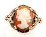 9ct Yellow Gold Shell Cameo Ring Fine Vintage Jewellery Band Size L 14(2).JPG