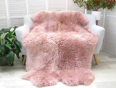 Pink sheepskin throw hot sale