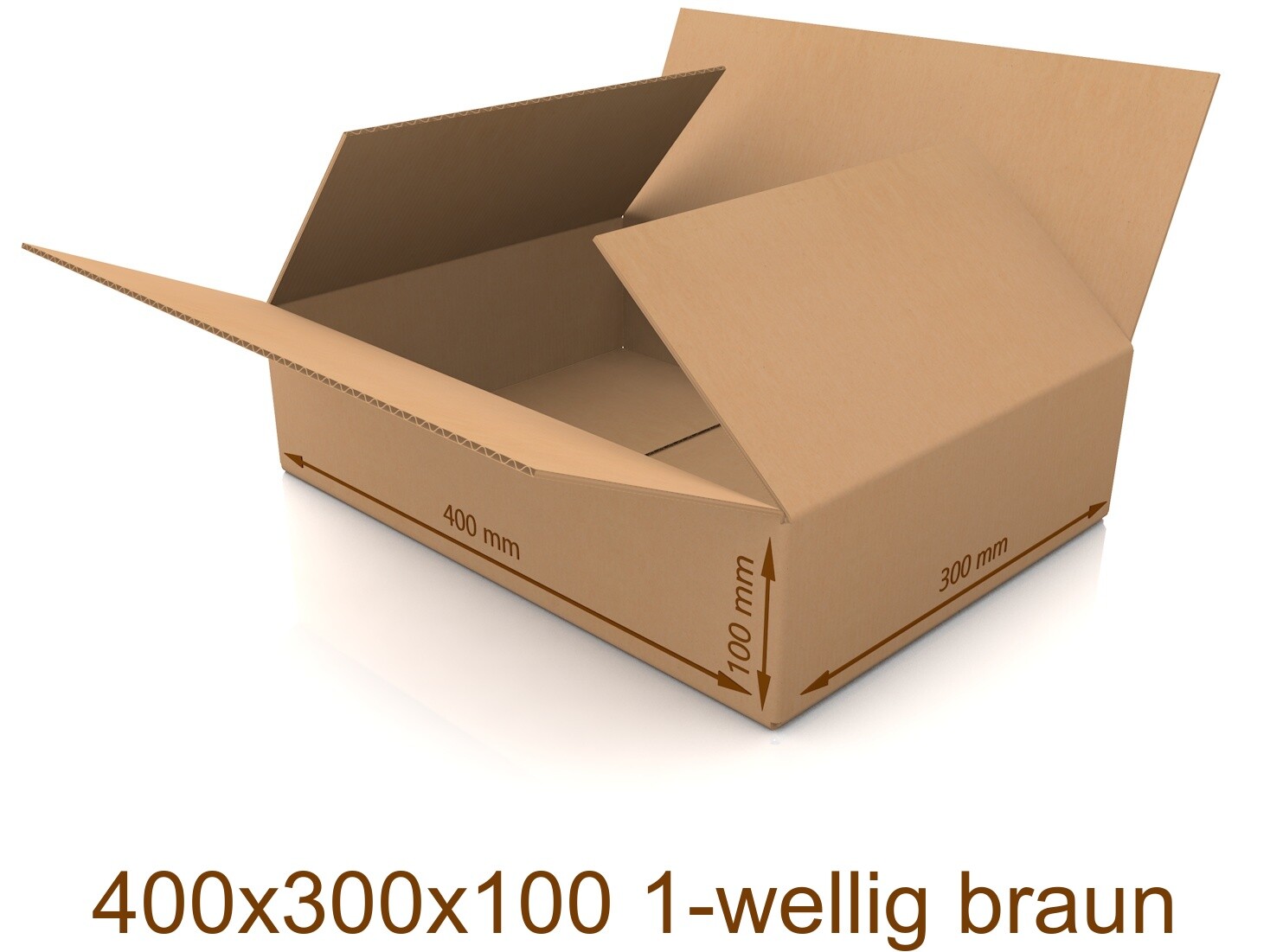 80 Faltkartons 200x200x350mm Einwellig Versandkartons Karton B-Welle braun