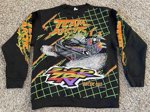 Vintage Team Arctic Cat Racing All Over Print Sweatshirt 90s Vintage Team Arctic Cat Racing All Over Print Sweatshirt 90s