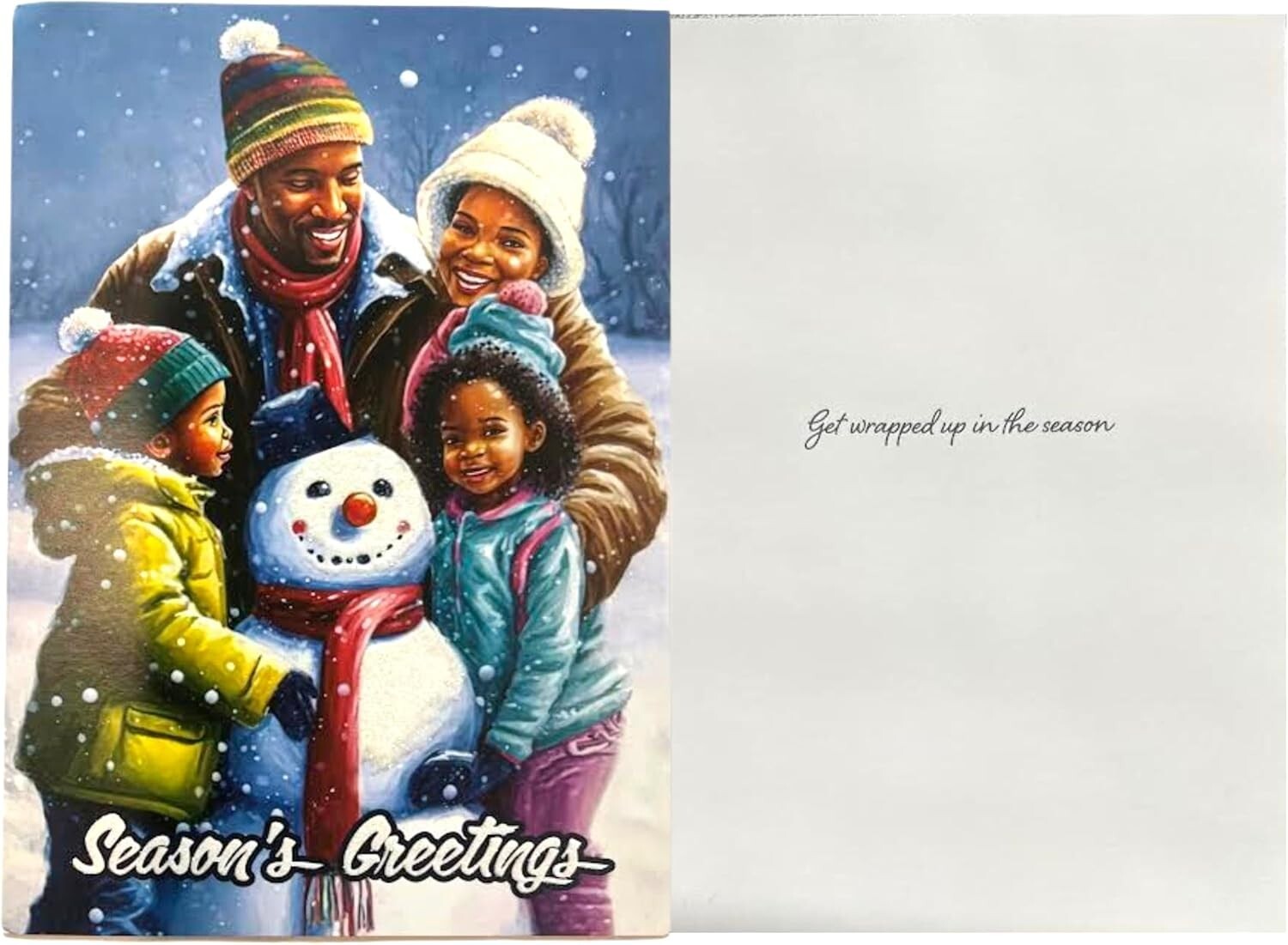36 African American Christmas Deluxe  Cards – Xmas Greeting Cards w/ Sentiments