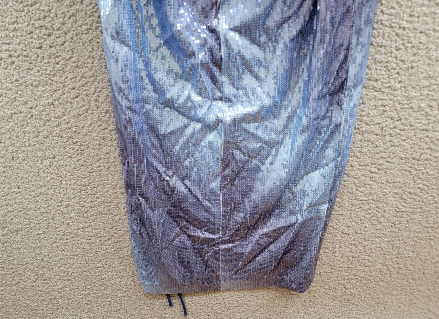 Violet Weekend Strappy Ombré Sequin Gown Juniors' Gradient Blue Lace Zip 3/4 - Picture 11 of 16