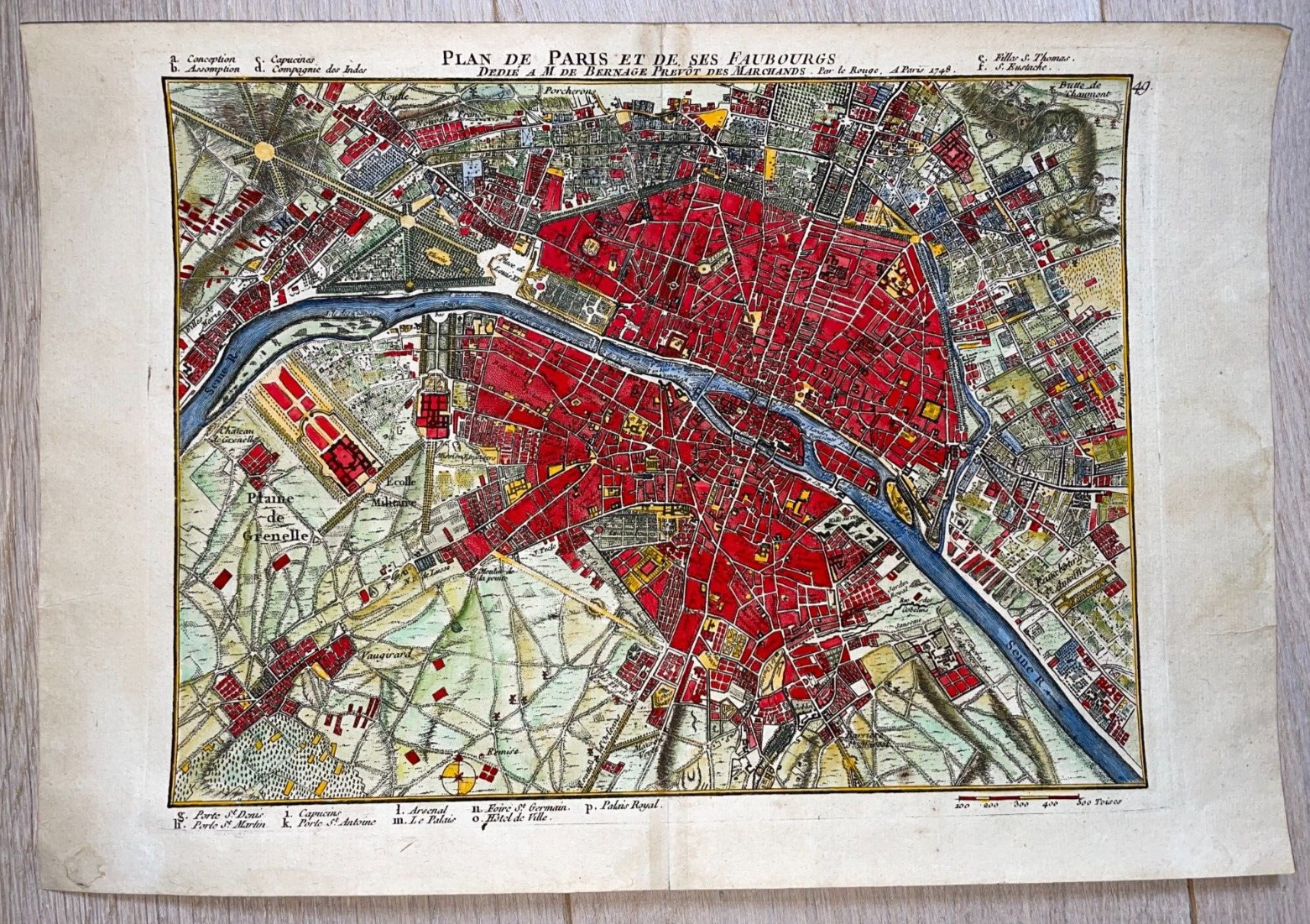 フランスアンティーク　MAP Antique Map of France, 18th Century, Fine Art Reproduction