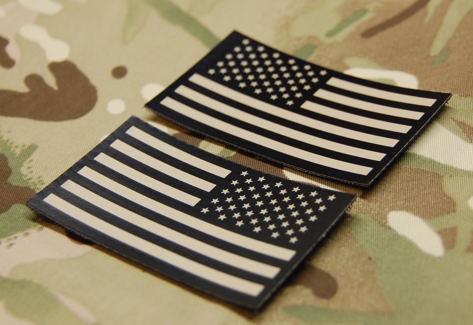 米軍実物未使用品 アメリカ海軍 NWU Type2 IR フラッグ パッチセット Infrared US Flag Uniform Patch Set Tan & Black SEAL NSWDG US