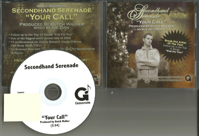 SECONDHAND SERENADE Your Call 2008 PROMO Radio DJ CD single BUTCH WALKER produce
