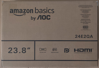 Amazon Basics AOC 24E2QA 24'' IPS Monitor 1080P 75Hz DP HDMI VGA VESA Speakers