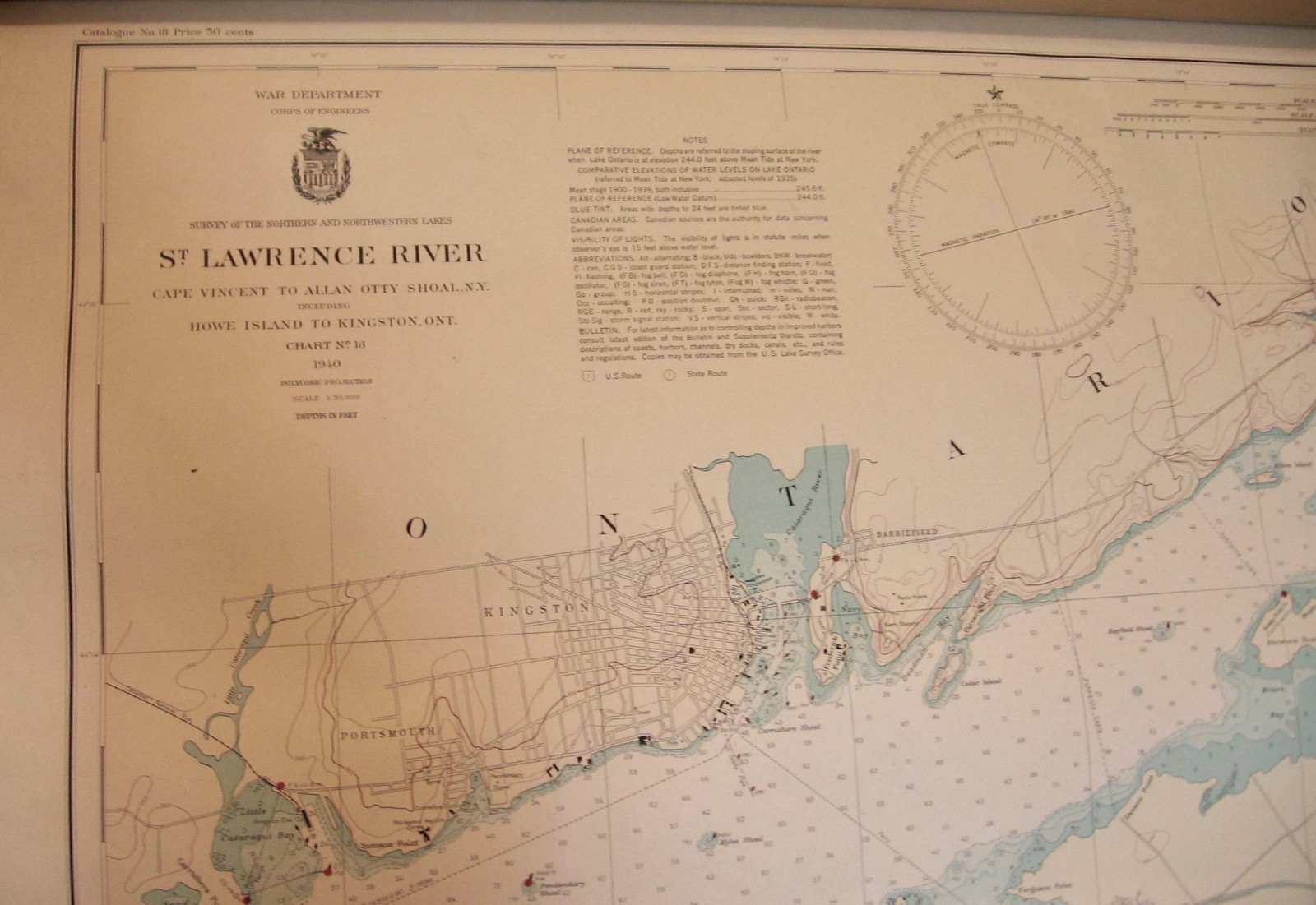 1940 Large St. Lawrence River (Map) Chart #18