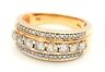 Diamond & 10ct Yellow Gold Dress Ring Fine Statement Jewellery Band Size O 1.2-1.JPG