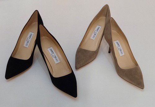 NIB NEW Jimmy Choo Aurora 60 Black Stone suede pointed toe