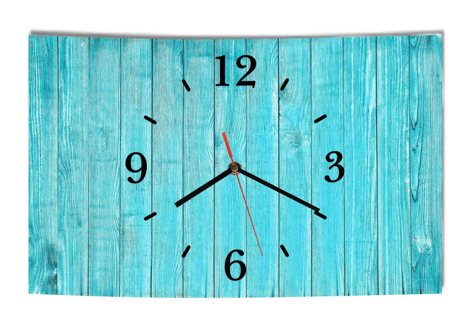 LAUTLOSE Designer Wanduhr Holz blau vintage modern Dekoschild Abstrakt Bild 39 x