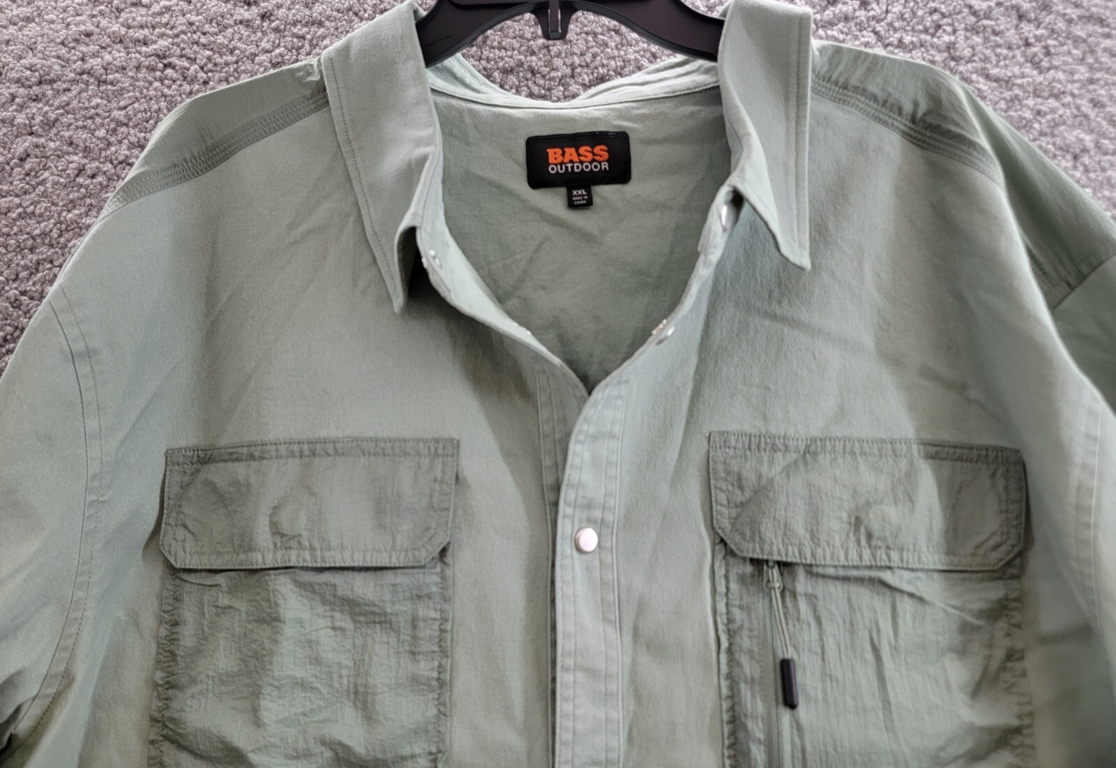 BASS OUTDOOR Relaxed Fit Stretch Worker Shirt Jacket Men's XXL Lily Pad L/S - Picture 3 of 19