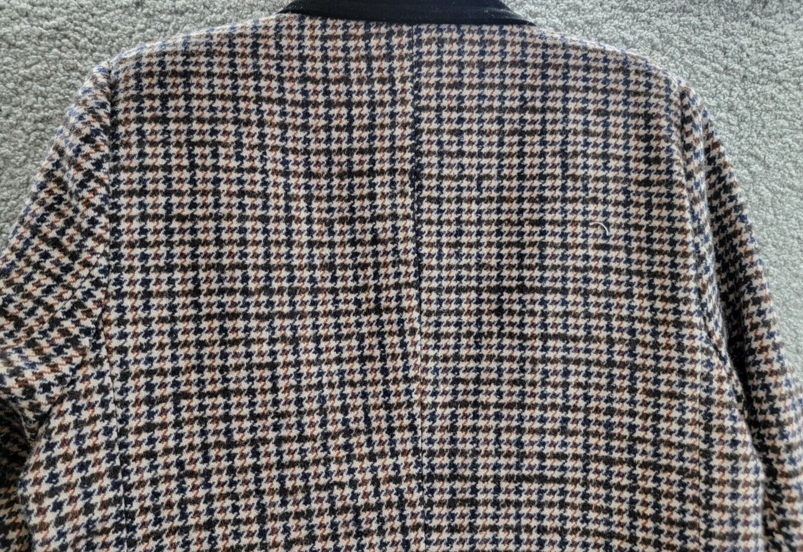 Avec Les Filles Velvet Lapel Wool Blend Blazer Women's L Camel/Black Houndstooth - Picture 14 of 20