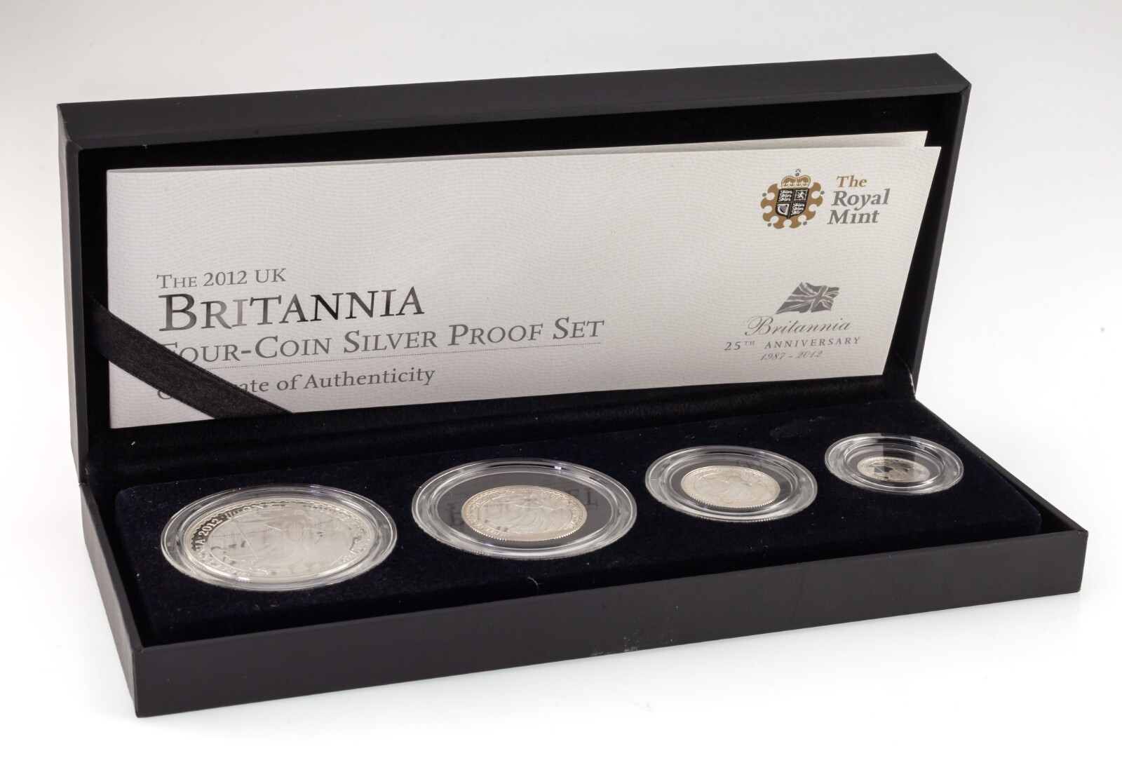 貨幣 2012  Mint Britannia Four Coin 2012 United Kingdom Royal Mint Four-Coin Silver Britannia