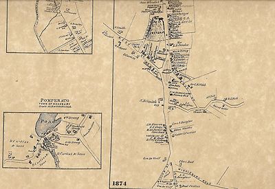 Woodbury Hotchkissville Pomperaug CT 1874 Maps with Homeowners Names Shown